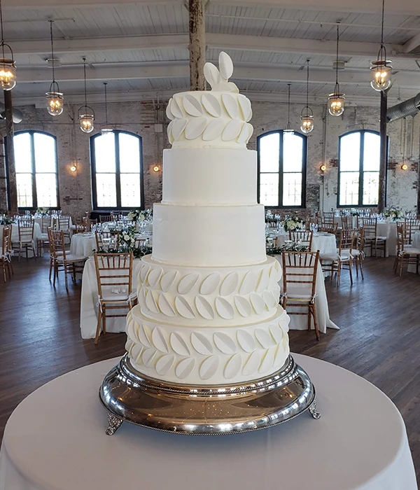 Beautiful large white wedding cake